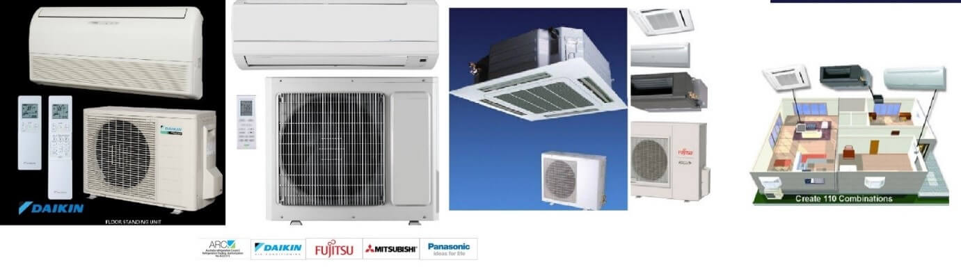 Reverse cycle air conditioners or Heat Pumps